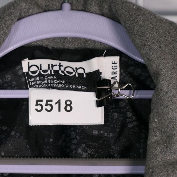 Burton Pea Coat Jacket Womens Large Gray Wool Blend Double Breasted Pockets - Picture 6 of 9